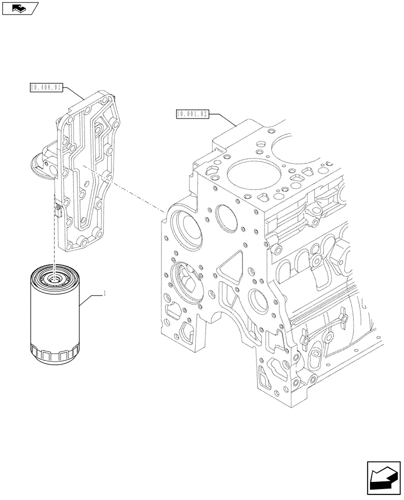 Схема запчастей Case IH F4HE9687Z J100 - (10.206.02) - OIL FILTERS - ENGINE (2852525) (10) - ENGINE