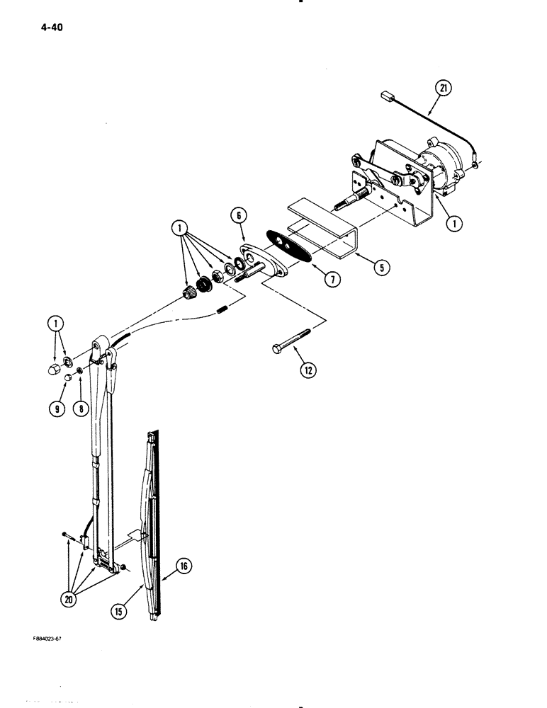 Схема запчастей Case IH 9130 - (4-40) - FRONT WINDOW WIPER (04) - ELECTRICAL SYSTEMS