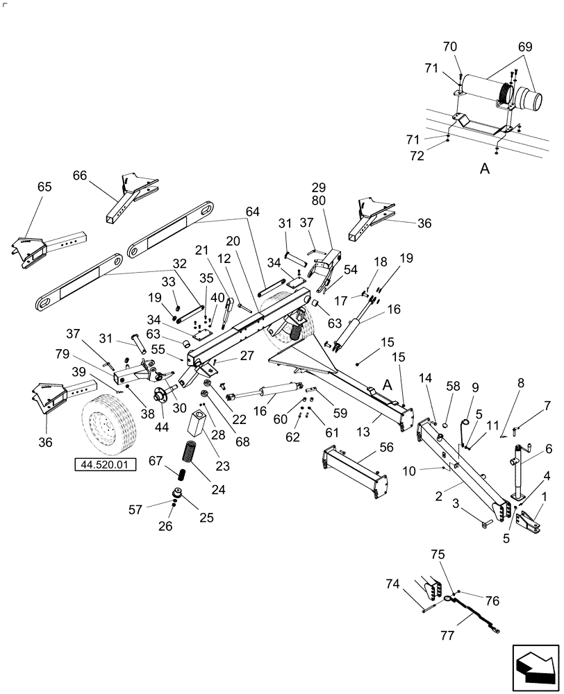 Схема запчастей Case IH WR101 - (39.100.01) - FRONT FRAME (39) - FRAMES AND BALLASTING