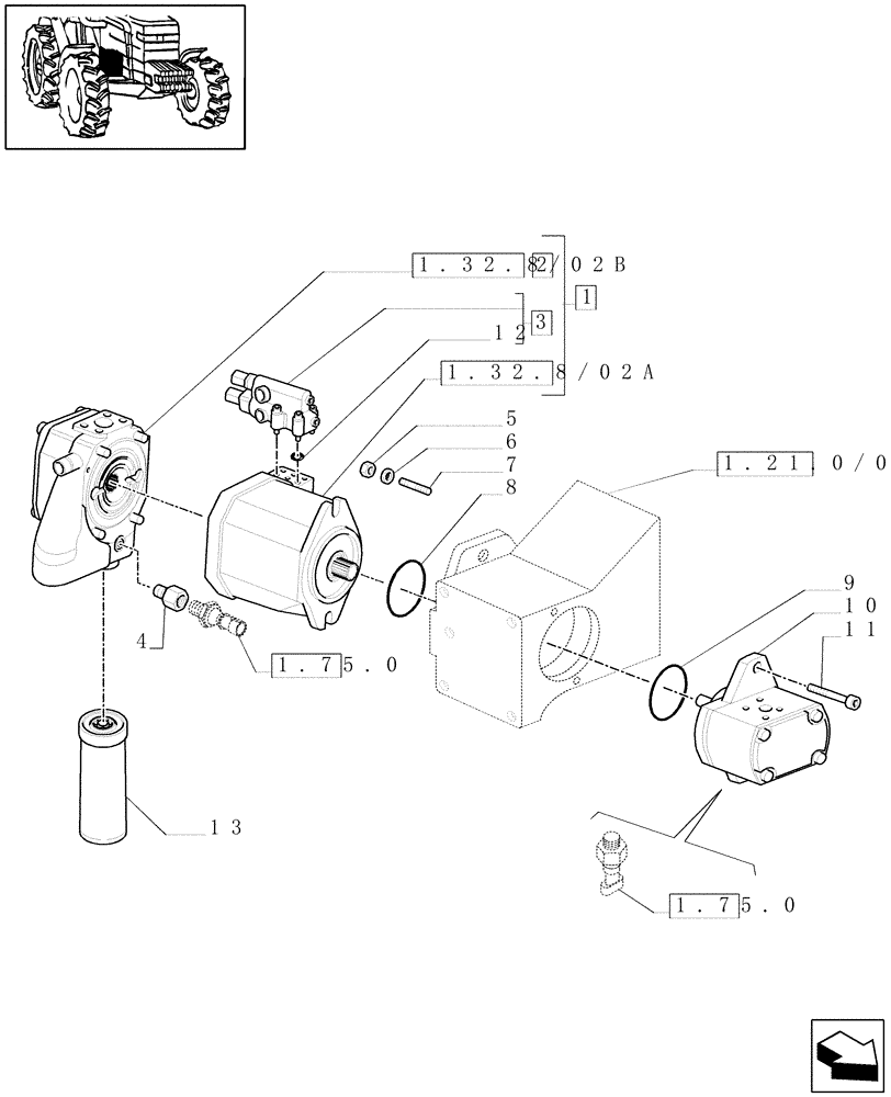 Схема запчастей Case IH MAXXUM 100 - (1.32.8/03[03]) - 113 L/MIN CCLS PUMP FOR (CL.3) FRONT AXLE - PUMPS FOR HYDRAULIC SYSTEM AND LIFT - C6562 (VAR.330835-331836-332836-333836-335836 / 743744) (03) - TRANSMISSION