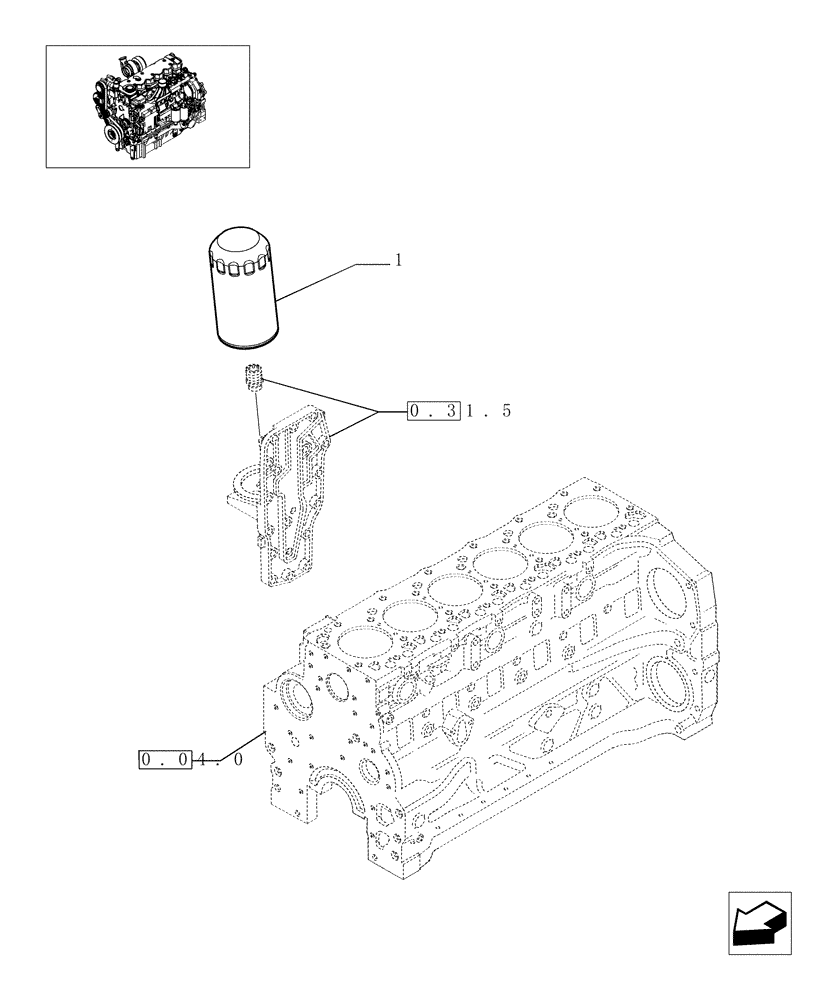 Схема запчастей Case IH PUMA 180 - (0.30.2) - OIL FILTER (01) - ENGINE