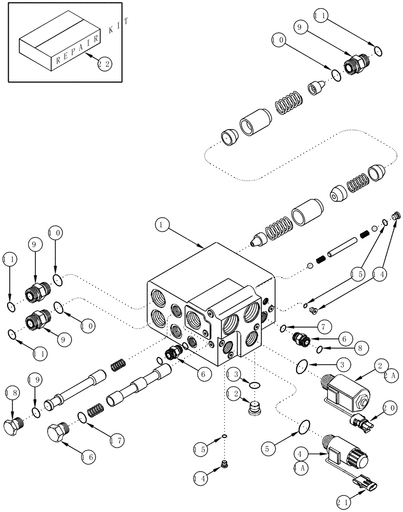 Схема запчастей Case IH CPX620 - (05-09) - SELECTOR VALVE ASSY - BSN Y6T011701 (04) - STEERING