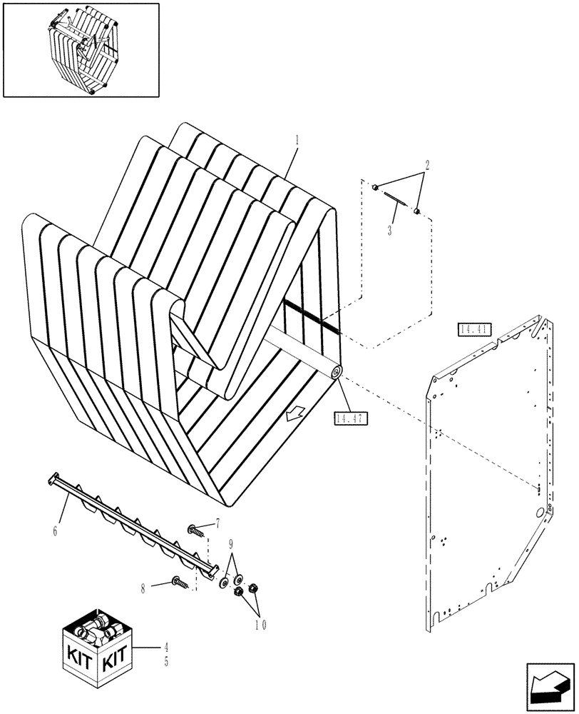 Схема запчастей Case IH RB554 - (14.03) - LACED BELT (14) - BALE CHAMBER