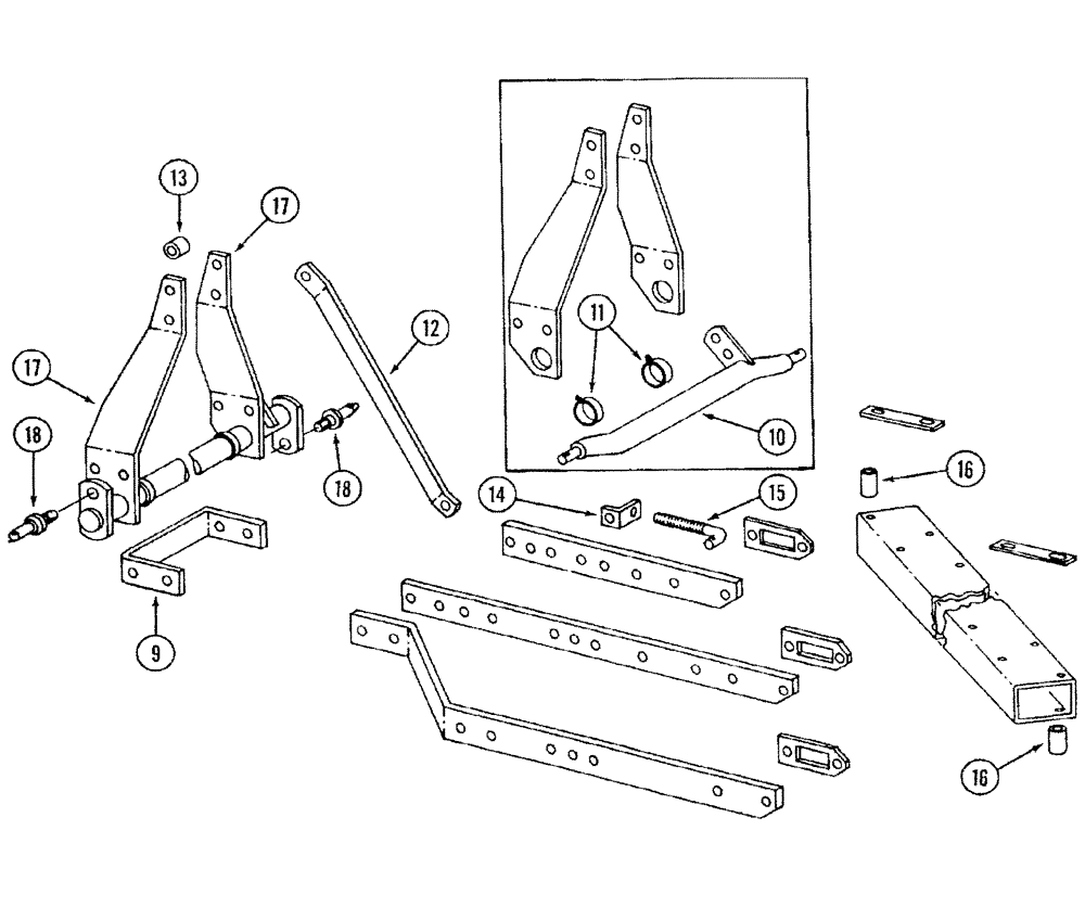 Схема запчастей Case IH 420 - (9-04) - FRAME AND HITCH, CATEGORY I, CONTINUED 