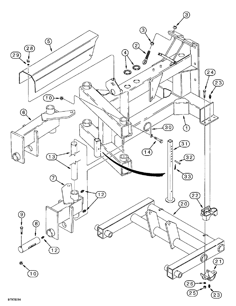 Схема запчастей Case IH 955 - (9A-020) - CENTER MAIN AND CART WHEEL FRAMES, 12 ROW NARROW - PARALLEL FRONT FOLD (09) - CHASSIS/ATTACHMENTS