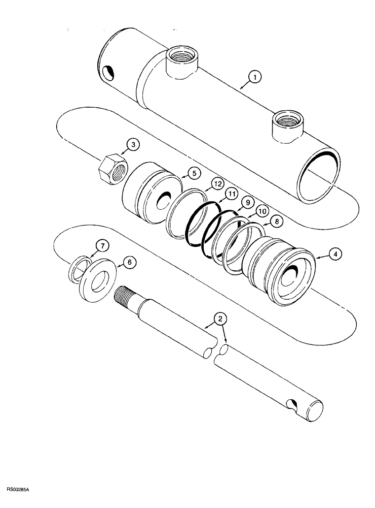 Схема запчастей Case IH 5700 - (8-074) - CYLINDER ASSEMBLY - 1286364C91, 1-1/2 ID X 4 INCH STROKE (08) - HYDRAULICS