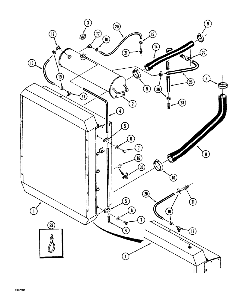 Схема запчастей Case IH 9270 - (2-004) - RADIATOR & ATTACHING PARTS, PRIOR TO P.I.N. JEE0033501 (02) - ENGINE