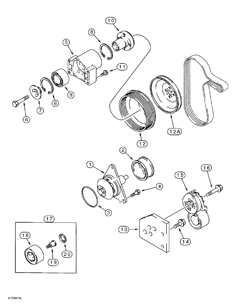 Схема запчастей Case IH 9310 - (2-004) - WATER PUMP AND FAN PULLEY, 6T-830/6TA-380 EMISSIONS CERTIFIED ENGINES, S/N JEE0036501 & AFTER (02) - ENGINE