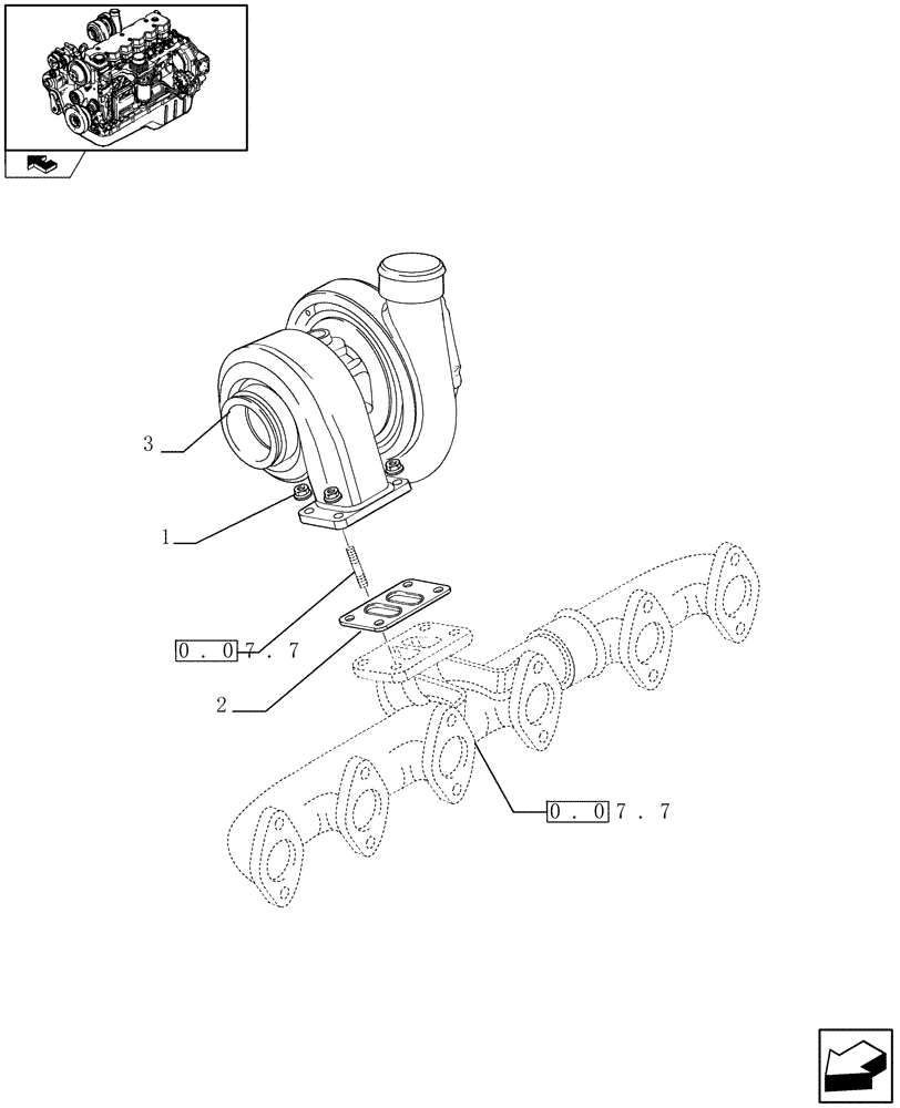 Схема запчастей Case IH F4HE9687S J100 - (0.24.0) - TURBOCHARGER (2855551) 