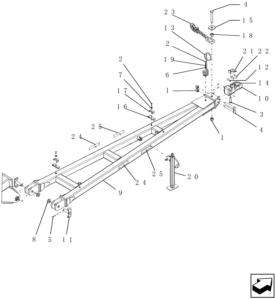 Схема запчастей Case IH SDX30 - (1.071.1) - DRAWPOLE (ASN CBJ0007001) (12) - FRAME