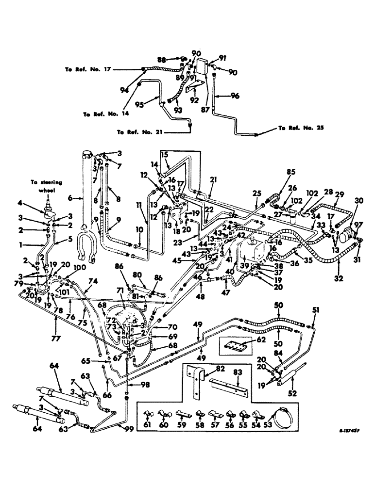 Схема запчастей Case IH 403 - (132) - HYDRAULIC DIAGRAM, SIDE LEVELING (35) - HYDRAULIC SYSTEMS