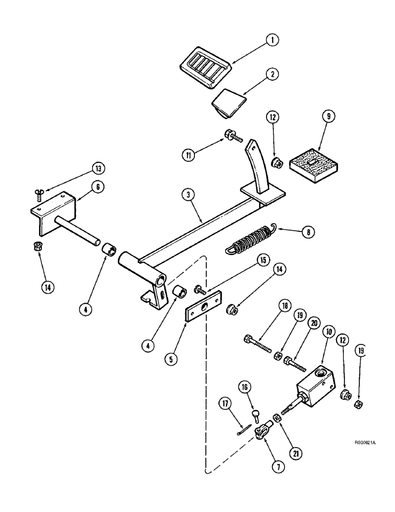 Схема запчастей Case IH 1680 - (6-14) - FOOT-N-INCH PEDAL (03) - POWER TRAIN