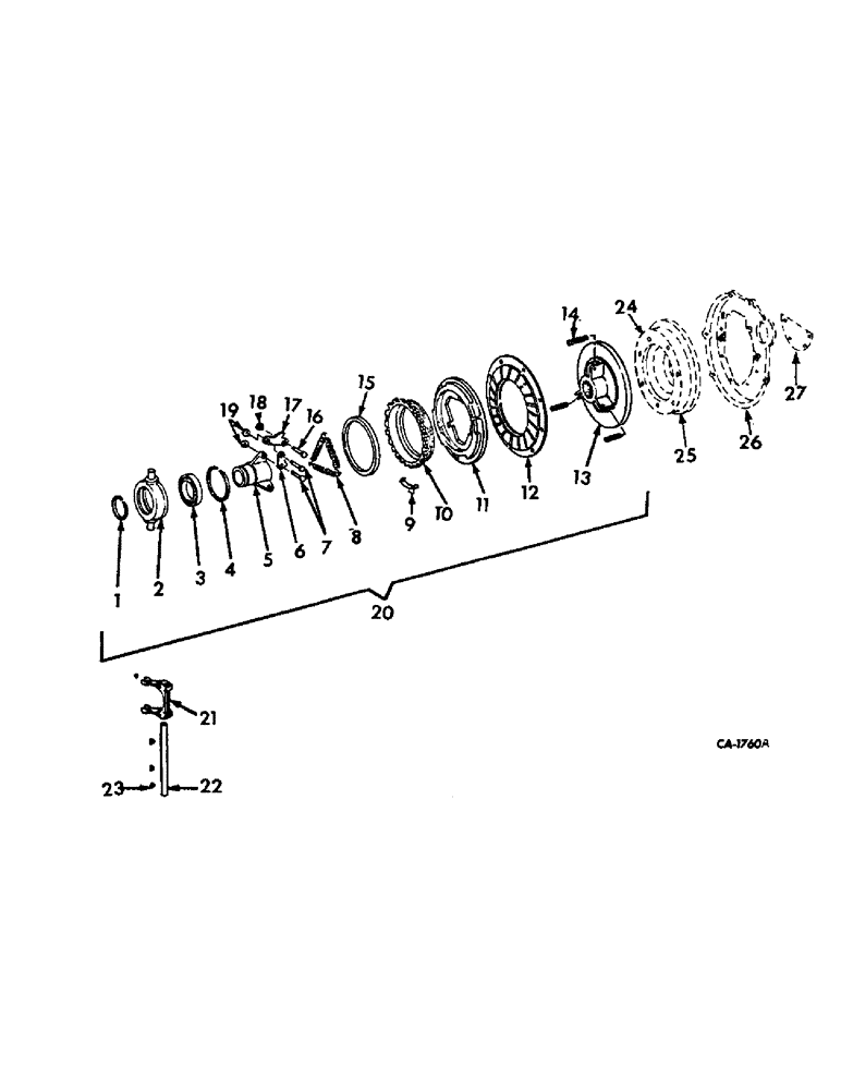 Схема запчастей Case IH 715 - (07-20) - DRIVE TRAIN, SEPARATOR CLUTCH Drive Train