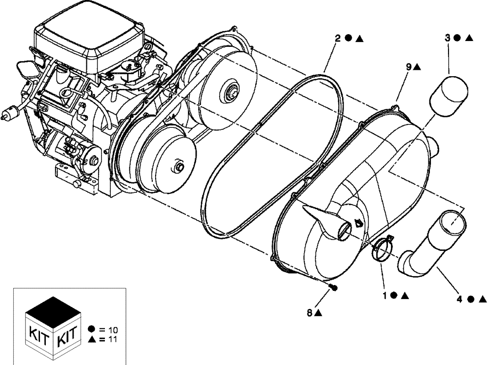 Схема запчастей Case IH SCOUT - (88.100.03) - DIA KIT, SEALED CVT (88) - ACCESSORIES