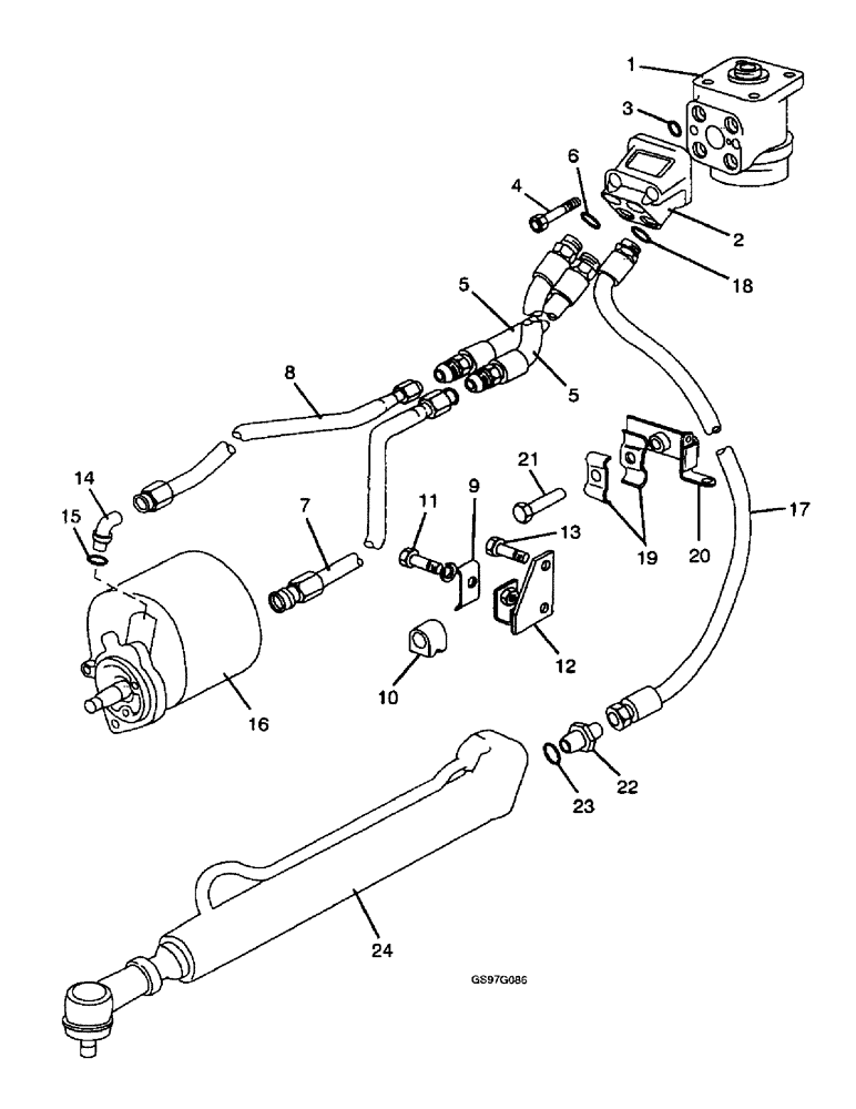 Схема запчастей Case IH 1212 - (5-12) - HYDROSTATIC POWER STEERING SYSTEM, 1210Q, 1212Q, 1210SK, AND 1212SK TRACTORS FOR EUROPE ONLY (05) - STEERING