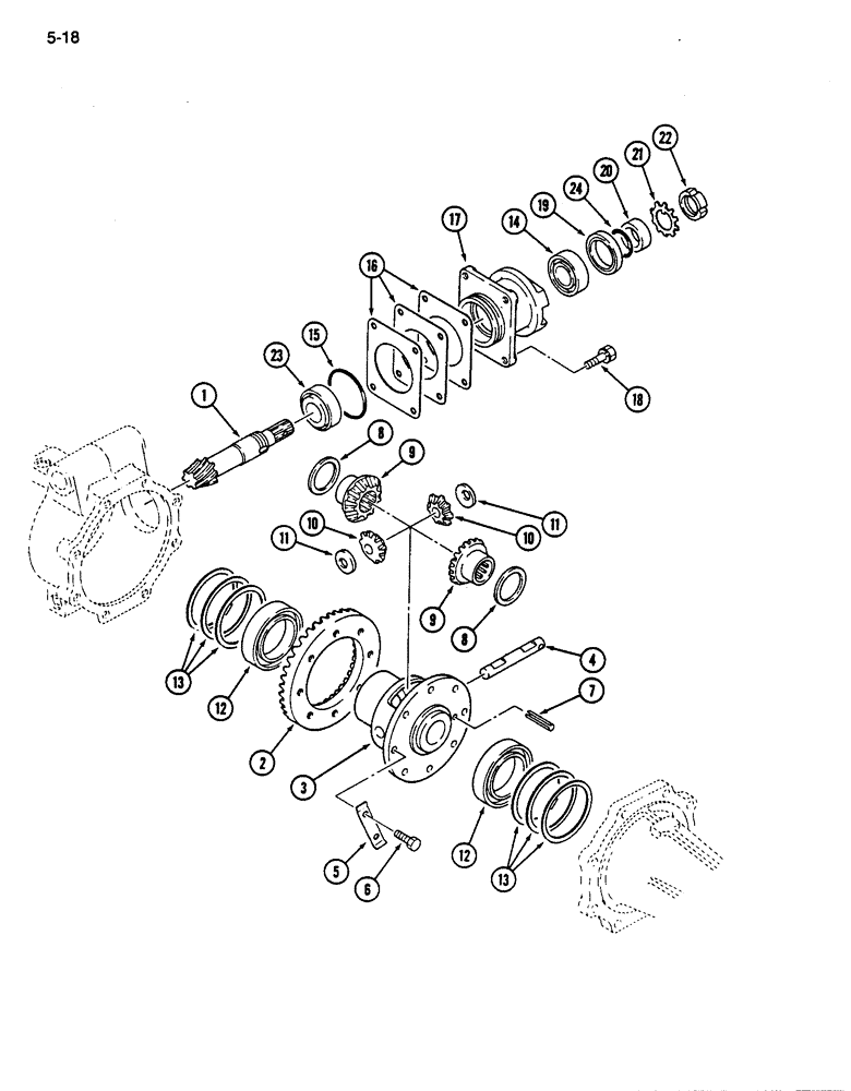 Схема запчастей Case IH 255 - (5-18) - FRONT AXLE DIFFERENTIAL, MFD TRACTOR (05) - STEERING