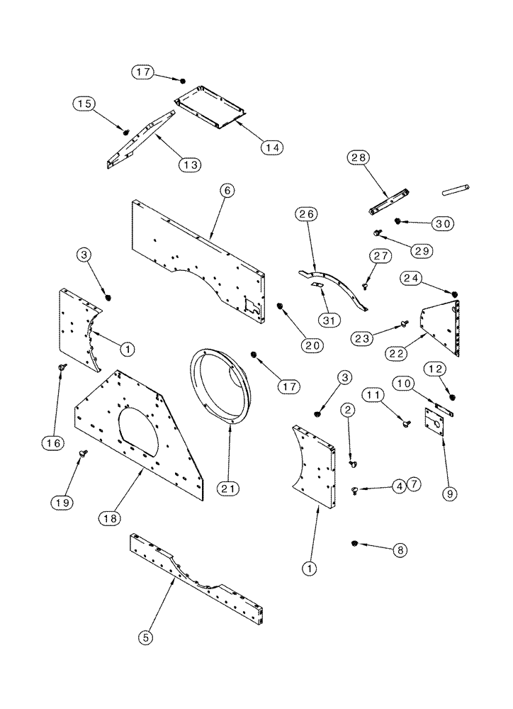 Схема запчастей Case IH 2388 - (09B-09) - CAGE - REAR (14) - ROTOR, CONCANVES & SIEVE