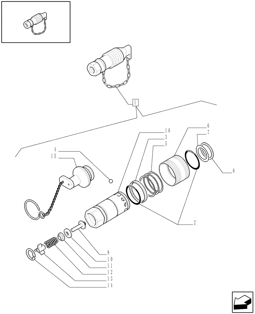 Схема запчастей Case IH JX85 - (1.82.7/ E) - QUICK COUPLERS - BREAKDOWN (07) - HYDRAULIC SYSTEM