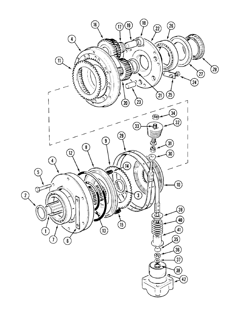 Схема запчастей Case IH 1394 - (6-226) - REAR PLANETARY ASSEMBLY, POWER SHIFT TRACTORS (06) - POWER TRAIN