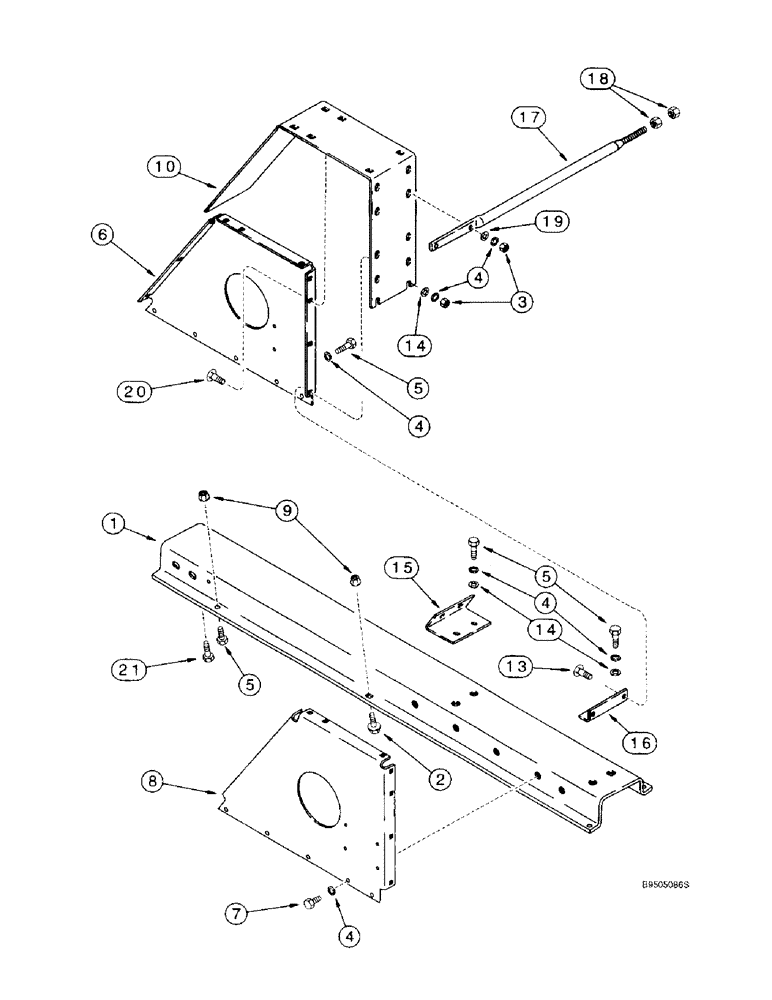 Схема запчастей Case IH 2188 - (9A-10) - SEPARATOR, JACKSHAFT SUPPORT (13) - FEEDER