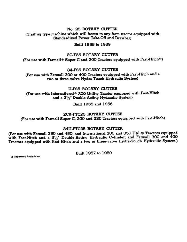 Схема запчастей Case IH 2C-F25 - (A-02) - ROTARY CUTTERS 