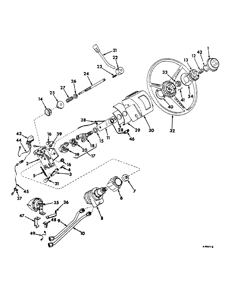 Схема запчастей Case IH 2806 - (J-28) - STEERING MECHANISM, TILT STEERING WHEEL Steering Mechanism