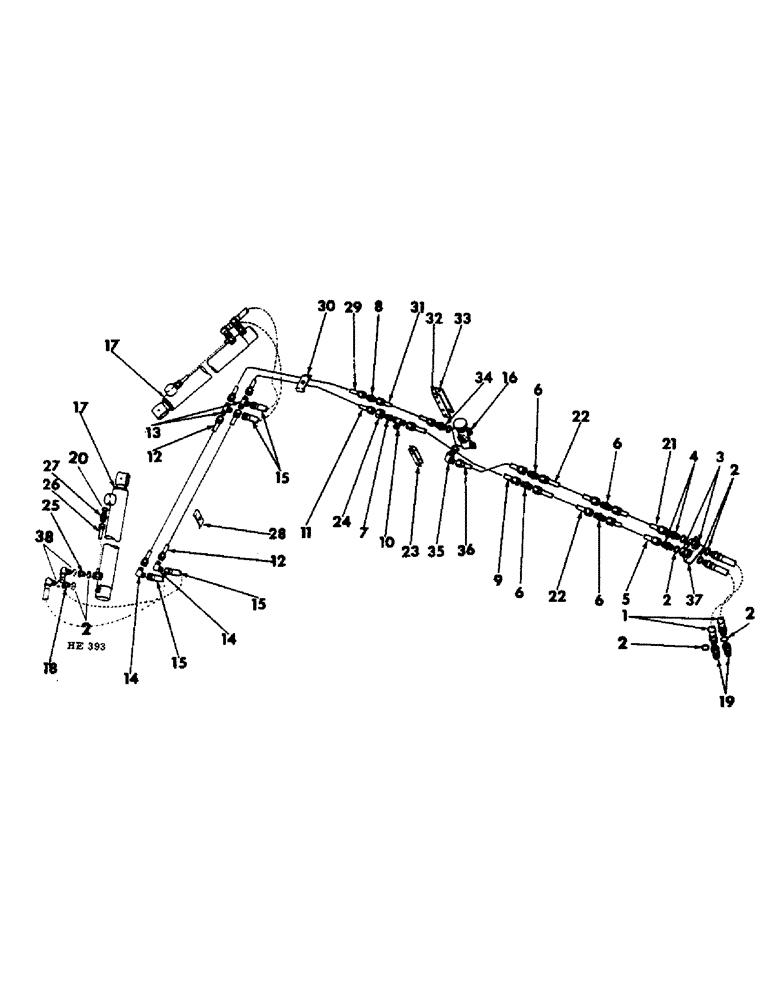 Схема запчастей Case IH 55 - (F-24) - WING LIFT HYDRAULIC, WITH SINGLE VALVE CONTROLS 