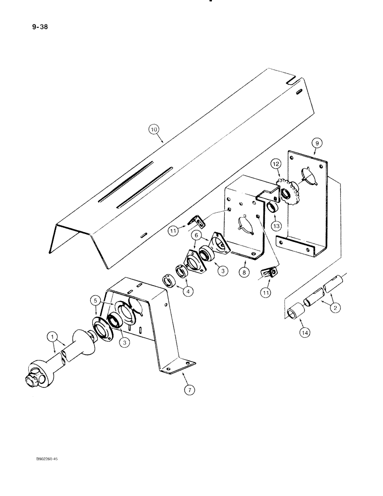 Схема запчастей Case IH 560 - (9-038) - FRONT MAIN DRIVE SHAFT, 540 RPM, MODEL 560 ONLY (06) - POWER TRAIN