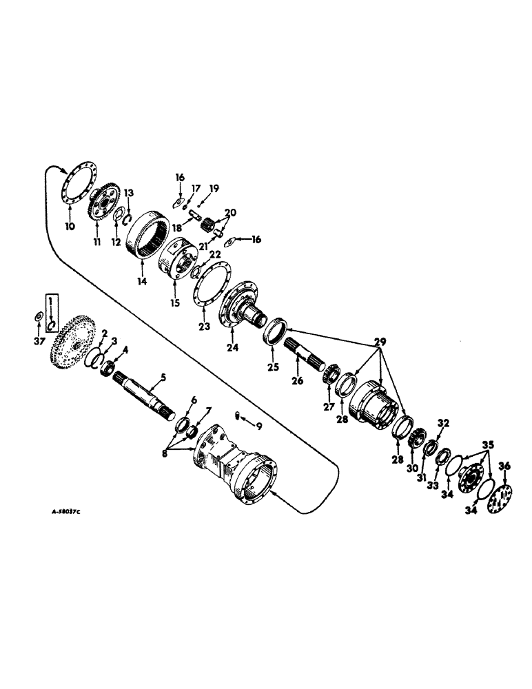 Схема запчастей Case IH 660 - (195) - REAR AXLE, REAR AXLE, INTERNATIONAL 660 SERIES (05) - REAR AXLE