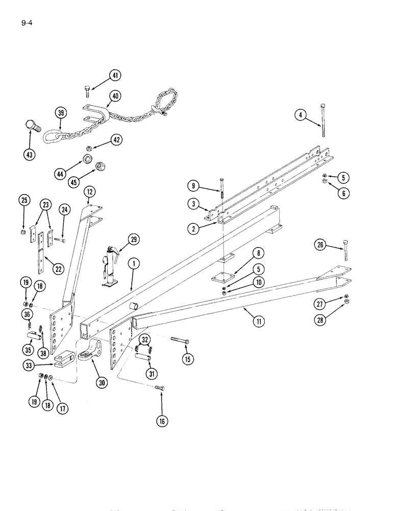 Схема запчастей Case IH 6500 - (9-04) - HITCH (09) - CHASSIS/ATTACHMENTS