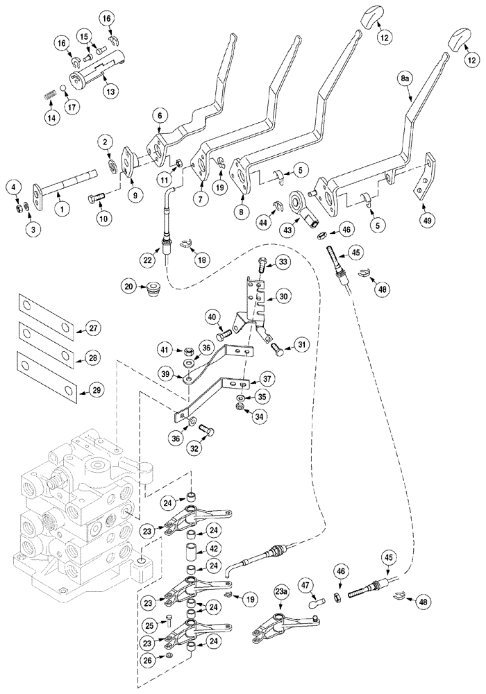 Схема запчастей Case IH MX120 - (08-33) - REMOTE VALVE CONTROLS REMOTE CONTROL VALVE (08) - HYDRAULICS