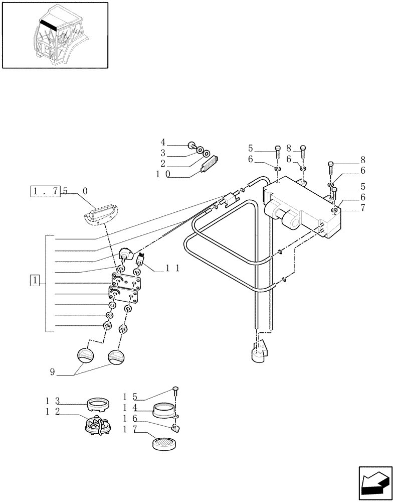 Схема запчастей Case IH JX80 - (1.92.0[69]) - HEATING SYSTEM - KNOBS AND FILTER (10) - OPERATORS PLATFORM/CAB