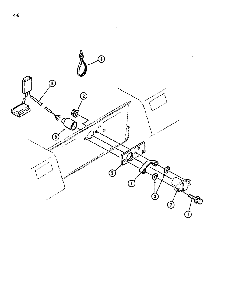 Схема запчастей Case IH 245 - (4-08) - AUXILIARY ELECTRIC OUTLET KIT (04) - ELECTRICAL SYSTEMS