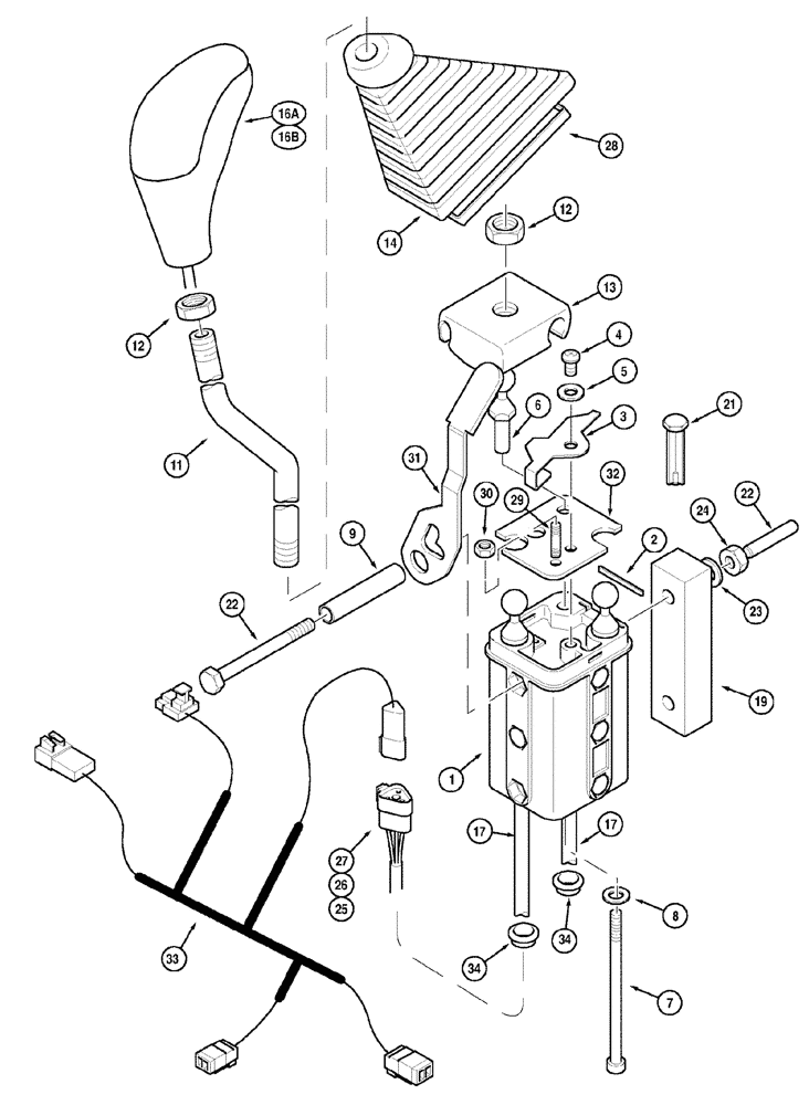 Схема запчастей Case IH MX100 - (08-35) - CONTROL LEVER LOADER CONTROL (08) - HYDRAULICS