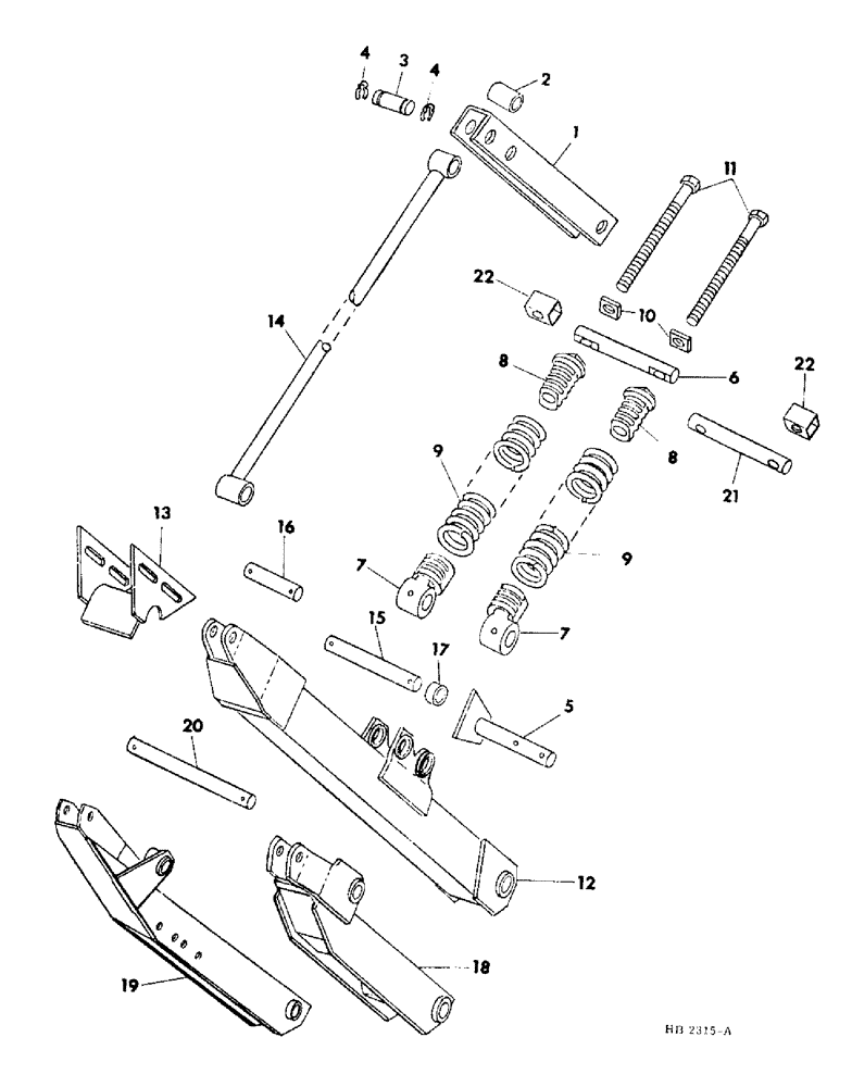 Схема запчастей Case IH 5500 - (09-03) - FRAME, HEADER FLOATATION AND ARM, FOR SINGLE AUGER AND DRAPER HEADERS PRIOR TO 1978 (12) - FRAME