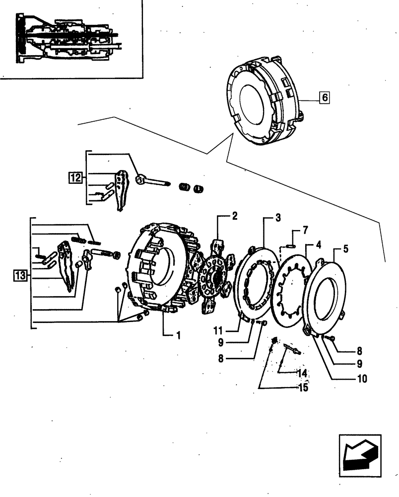 Схема запчастей Case IH JX95 - (1.25.0/ B) - CLUTCH - RELEVANT PARTS (03) - TRANSMISSION