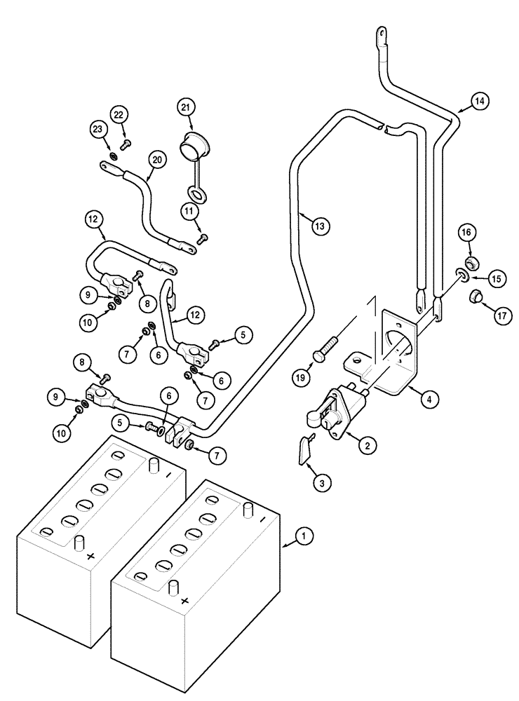 Схема запчастей Case IH MX90C - (04-14) - BATTERY AND CABLES (04) - ELECTRICAL SYSTEMS