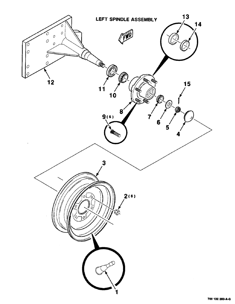 Схема запчастей Case IH 8435 - (7-34) - WHEEL, HUB AND SPINDLE ASSEMBLY, LEFT (12) - MAIN FRAME