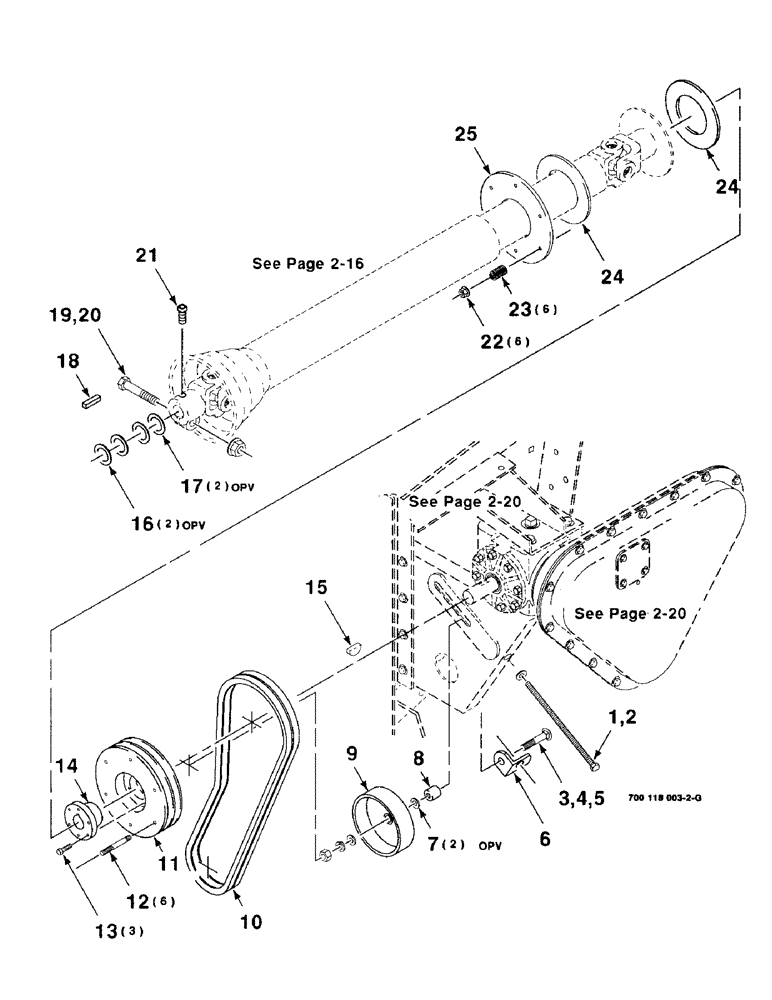 Схема запчастей Case IH 8340 - (2-14) - DRIVE ASSEMBLY, INTERMEDIATE (31) - IMPLEMENT POWER TAKE OFF