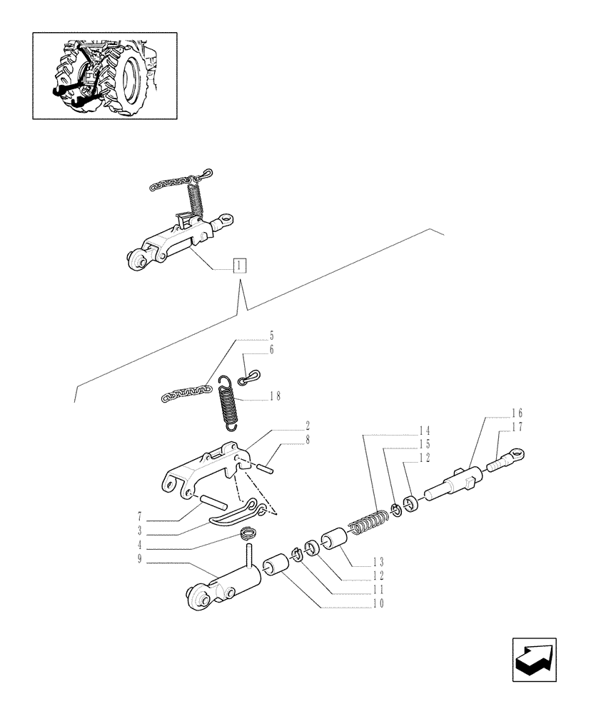 Схема запчастей Case IH MXU110 - (1.89.9/01A) - (VAR.742-946) AUTOMATIC STABILISERS (09) - IMPLEMENT LIFT