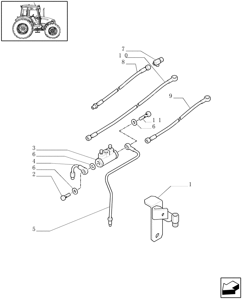 Схема запчастей Case IH JX80 - (1.68.5/03[01]) - (VAR.324) STANDARD FRONT AXLE W/LIMITED SLIP DIFF, W/ FRONT BRAKES (30KM/H) - VALVE - C6858 (04) - FRONT AXLE & STEERING