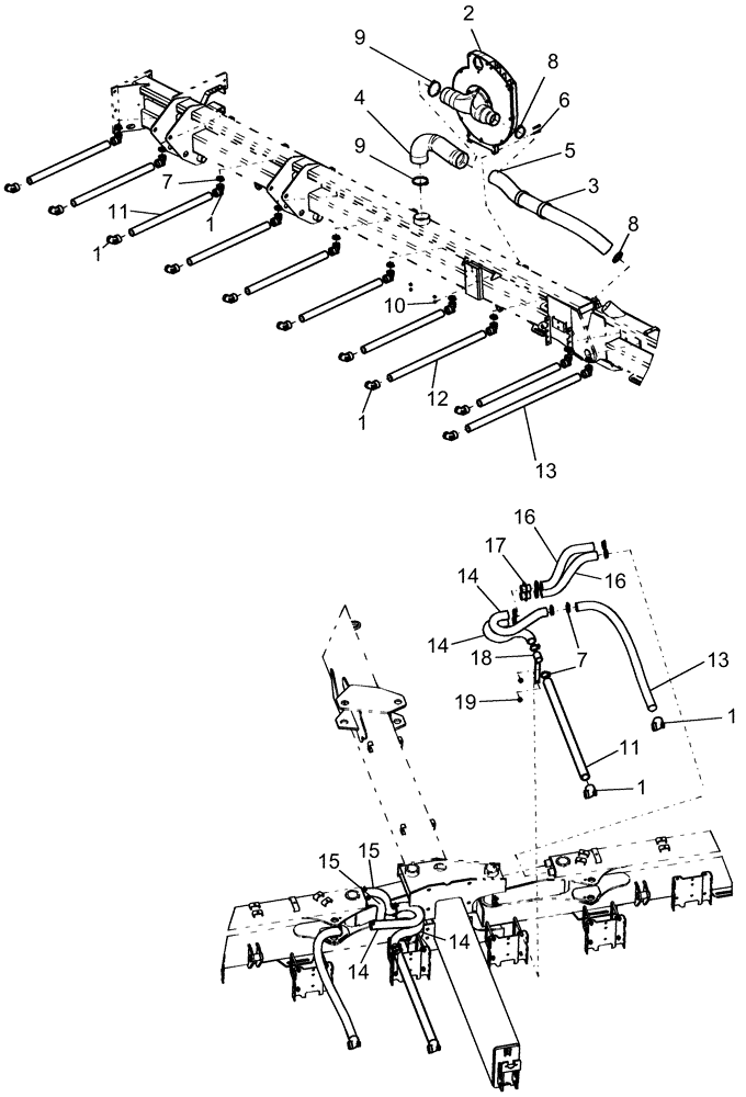 Схема запчастей Case IH 1250 - (75.100.01[01]) - FRAME - VACUUM SYSTEM, STD ROWS - 24 ROW BSN Y9S007001 (75) - SOIL PREPARATION