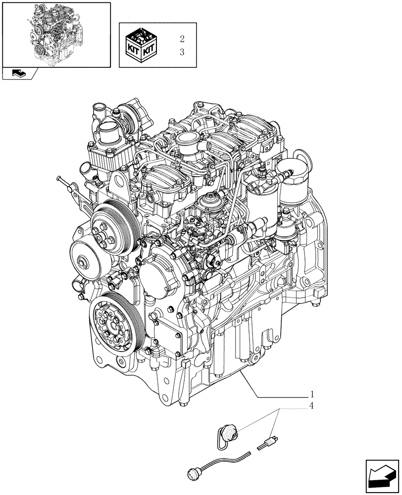 Схема запчастей Case IH FARMALL 80 - (0.02.1/02) - ENGINE ASSY (01) - ENGINE