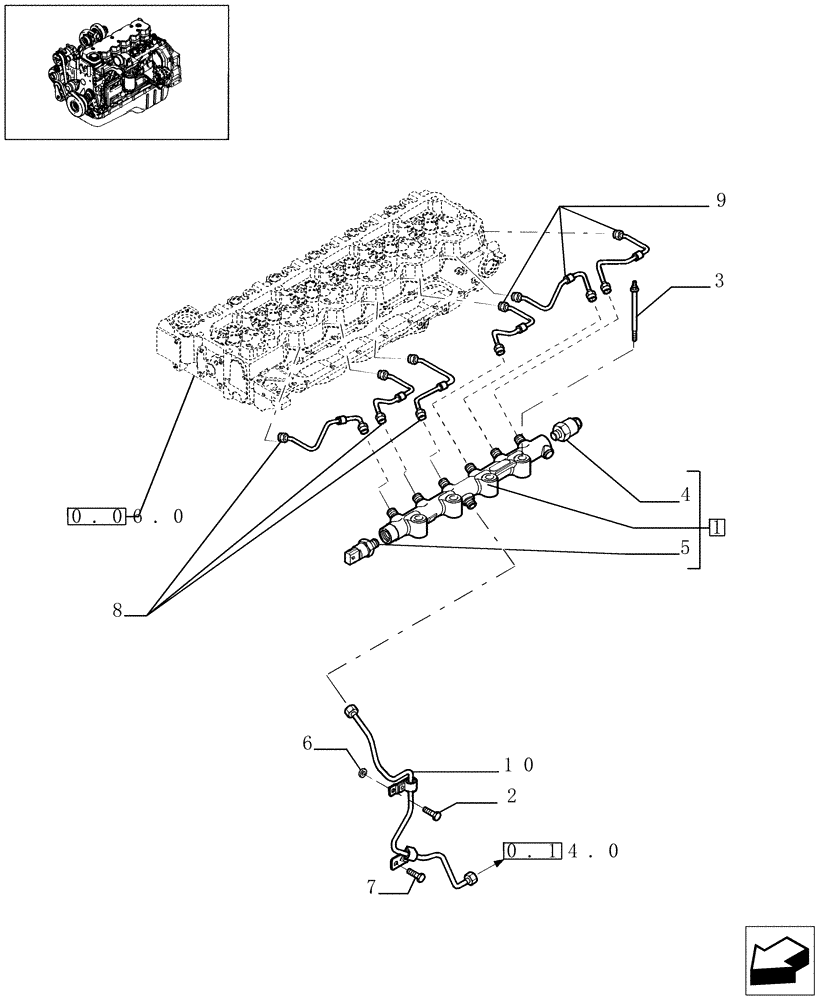 Схема запчастей Case IH F4HE9684D J100 - (0.14.9[01]) - INJECTION EQUIPMENT - PIPING (504103212) 