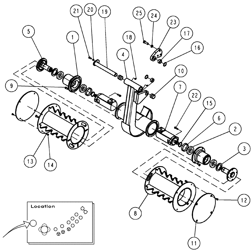 Схема запчастей Case IH A7000 - (A05.02[01]) - Power Knockdown Roller {Adjustable} (13) - FEEDER