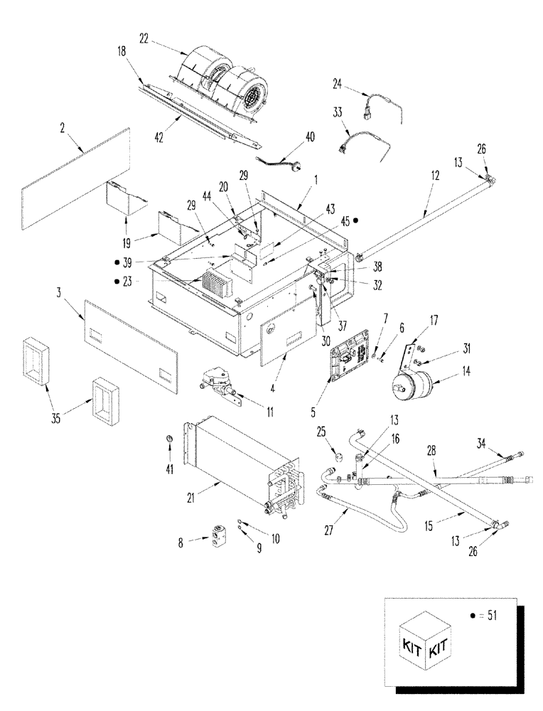 Схема запчастей Case IH 2377 - (09G-17) - BOX ASSY - AIR CONDITIONING (10) - CAB & AIR CONDITIONING