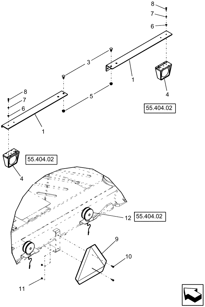 Схема запчастей Case IH 1240 - (55.404.01) - ELECTRICAL - SAFETY LIGHTING SYSTEM (55) - ELECTRICAL SYSTEMS