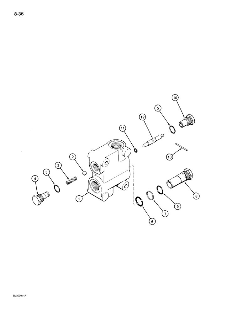 Схема запчастей Case IH 950 - (8-36) - FLOW CONTROL VALVE, 12 ROW NARROW, VERTICAL FOLD (08) - HYDRAULICS