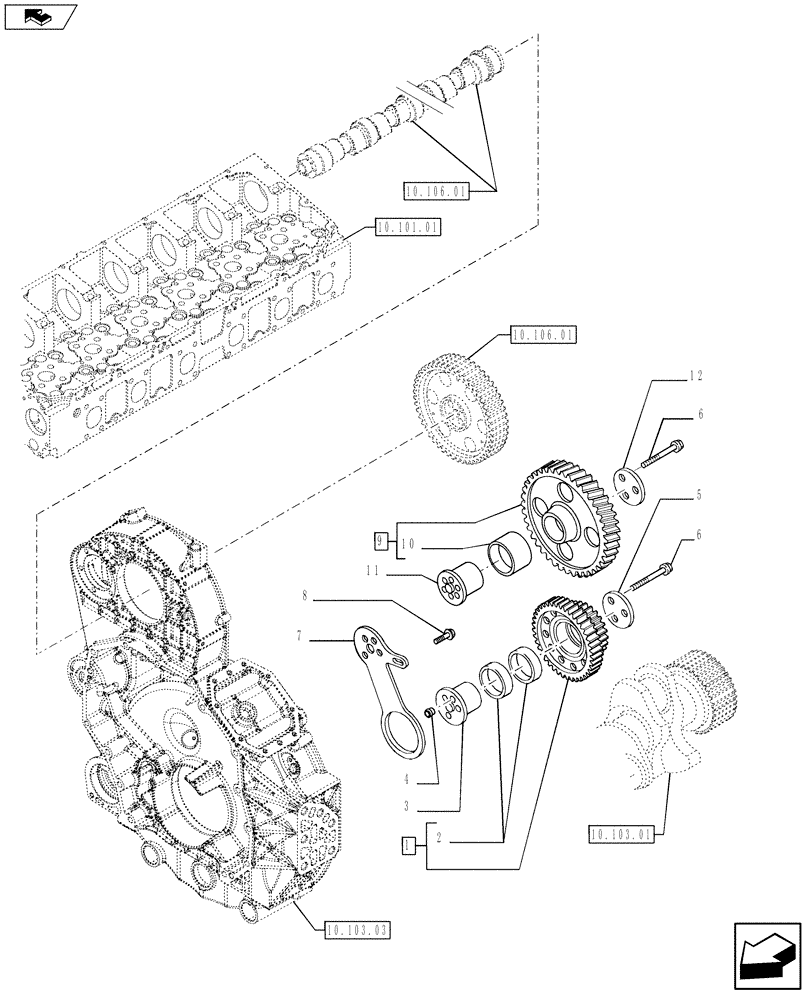 Схема запчастей Case IH F2CFE613R A021 - (10.114.02) - POWER TAKE OFF (504129274) (10) - ENGINE