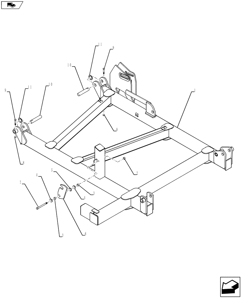 Схема запчастей Case IH 950 - (39.100.04) - INNER WING FRAME 16 ROW (39) - FRAMES AND BALLASTING